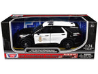 2022 Ford Police Interceptor Utility "Los Angeles Police Department" Black and White "Law Enforcement and Public Service" Series 1/24 Diecast Model Car by Motormax-1