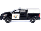 2019 RAM 1500 Laramine Crew Cab Pickup Truck "California Highway Patrol" Black and White with Truck Bed Camper "Law Enforcement and Public Service" Series 1/27 Diecast Model Car by Motormax-1