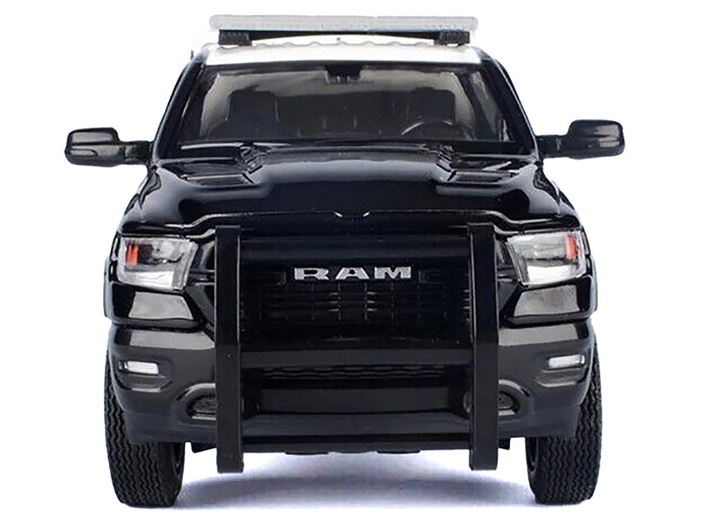 2019 RAM 1500 Laramine Crew Cab Pickup Truck "California Highway Patrol" Black and White with Truck Bed Camper "Law Enforcement and Public Service" Series 1/27 Diecast Model Car by Motormax-2
