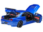 Nissan Skyline GT-R R34 Nismo Z-TUNE RHD (Right Hand Drive) Bayside Blue 1/18 Model Car by Autoart-1