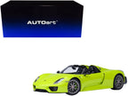 Porsche 918 Spyder "Weissach Package" Acid Green 1/18 Model Car by Autoart-3