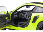 Porsche 911 (991.2) GT2 RS Weissach Package Acid Green with Carbon Stripes 1/18 Model Car by Autoart-2