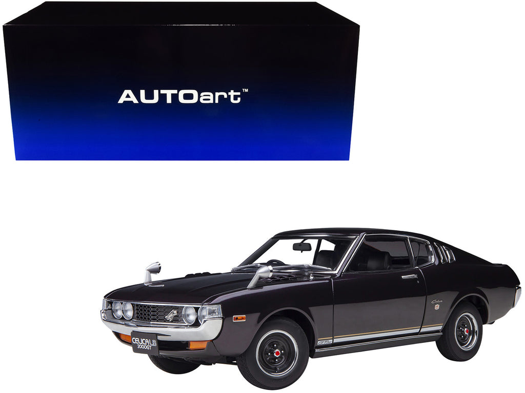 1973 Toyota Celica Liftback 2000GT (RA25) RHD (Right Hand Drive) Dark Purple Metallic 1/18 Model Car by Autoart-0