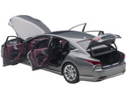 Lexus LS500h Manganese Luster Gray Metallic with Crimson and Black Interior 1/18 Model Car by Autoart-1