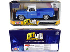 1966 GMC C1000 Fenderside Pickup Truck Lowrider Blue with White Top "Get Low" Series 1/24 Diecast Model Car by Motormax-1