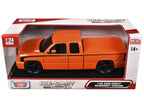 2006 Chevrolet Silverado Custom Pickup Truck Orange Metallic with Black Stripes "Die-Cast Collection" Series 1/25 Diecast Model Car by Motormax-2