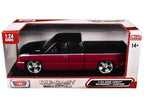 2006 Chevrolet Silverado Custom Pickup Truck Red Metallic and Black with Silver Stripes "Die-Cast Collection" Series 1/25 Diecast Model Car by Motormax-2