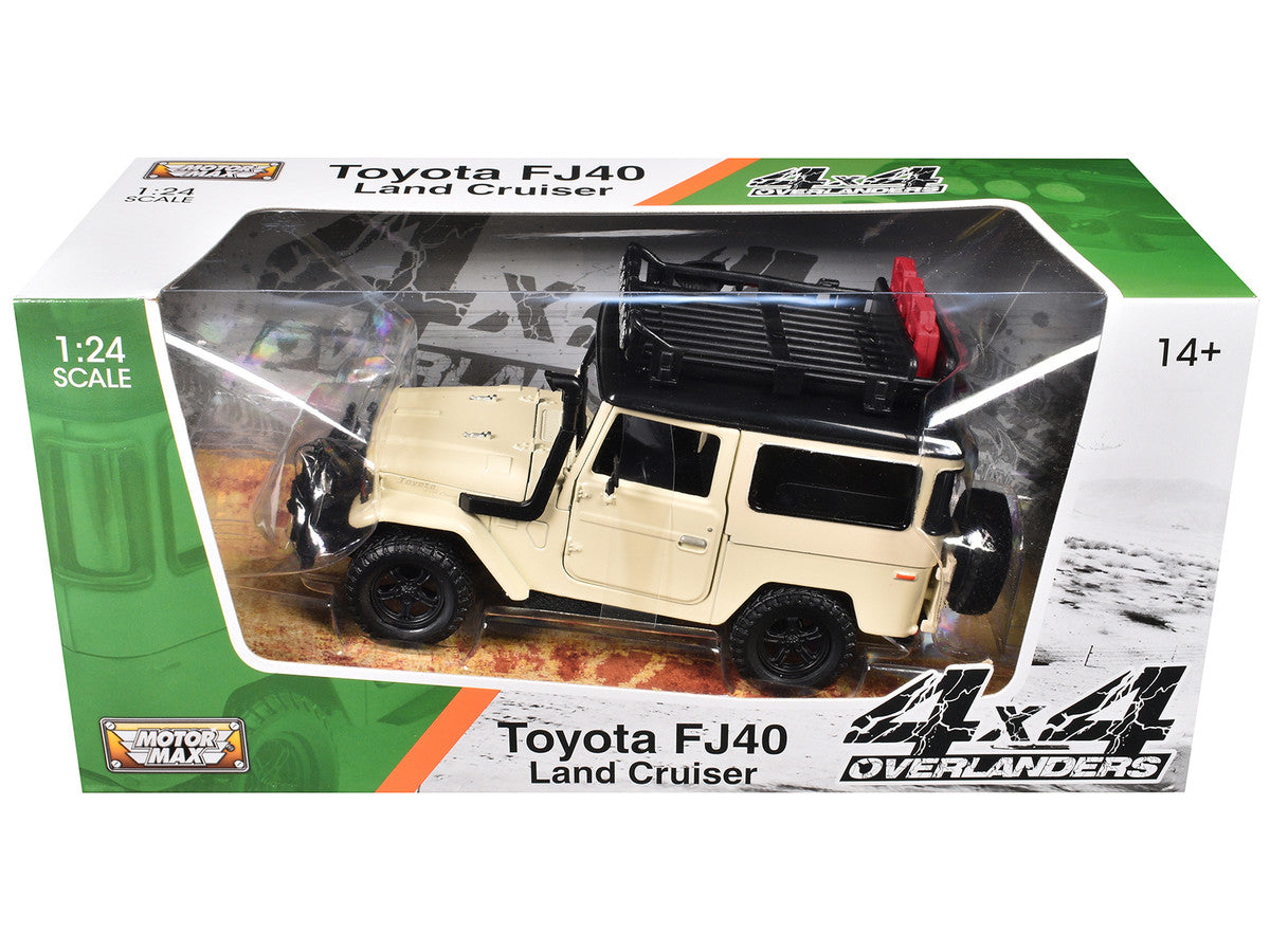 Toyota FJ40 Land Cruiser Beige "4x4 Overlanders" Series 1/24 Diecast Model Car by Motormax-0