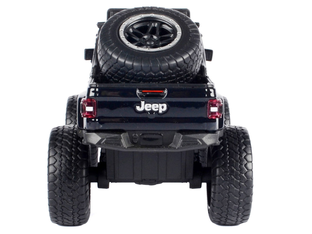 2021 Jeep Gladiator Rubicon Off-Road Pickup Truck Black with Matt Black Top "Off Road" Series 1/27 Diecast Model Car by Motormax-0