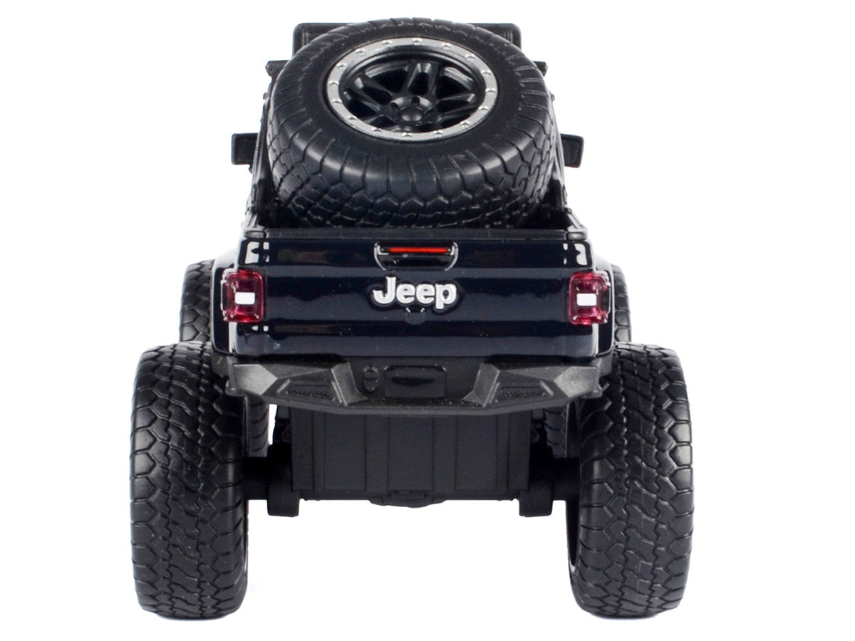 2021 Jeep Gladiator Rubicon Off-Road Pickup Truck Black with Matt Black Top "Off Road" Series 1/27 Diecast Model Car by Motormax-0