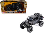 2021 Jeep Gladiator Rubicon Off-Road Pickup Truck Black with Matt Black Top "Off Road" Series 1/27 Diecast Model Car by Motormax-4