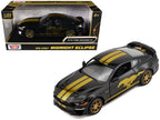 2018 Ford Mustang GT 5.0 Black with Gold Stripes and Graphics "Midnight Eclipse" Series 1/24 Diecast Model Car by Motormax-4