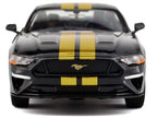 2018 Ford Mustang GT 5.0 Black with Gold Stripes and Graphics "Midnight Eclipse" Series 1/24 Diecast Model Car by Motormax-3