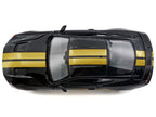 2018 Ford Mustang GT 5.0 Black with Gold Stripes and Graphics "Midnight Eclipse" Series 1/24 Diecast Model Car by Motormax-1