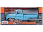 1958 Chevrolet Apache Fleetside Pickup Truck Light Blue 1/24 Diecast Model Car by Motormax-2