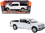 2019 Ford F-150 Lariat Crew Cab Pickup Truck White 1/24-1/27 Diecast Model Car by Motormax