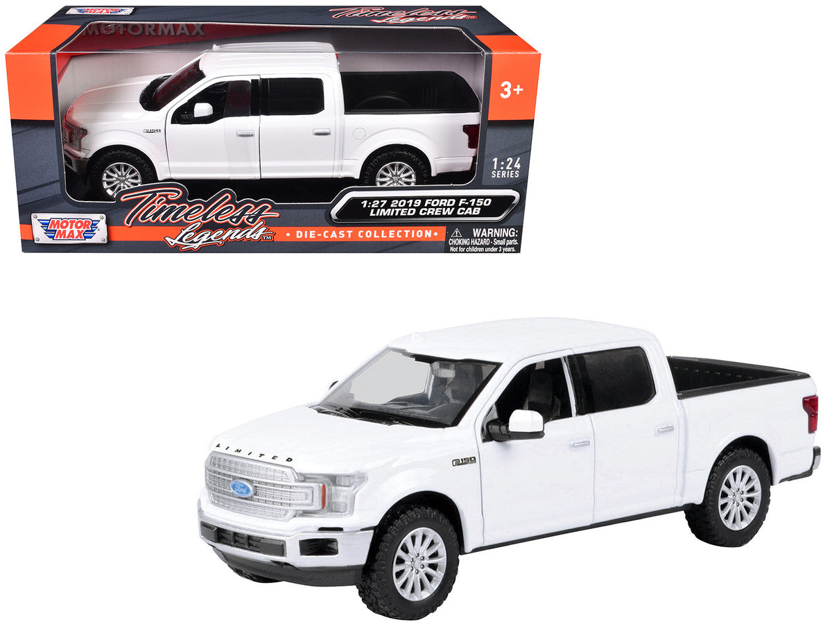 2019 Ford F-150 Limited Crew Cab Pickup Truck White 1/27 Diecast Model Car by Motormax-0