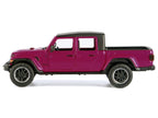 2021 Jeep Gladiator Overland Pickup Truck Purple with Matt Black Top 1/24 Diecast Model Car by Motormax-1