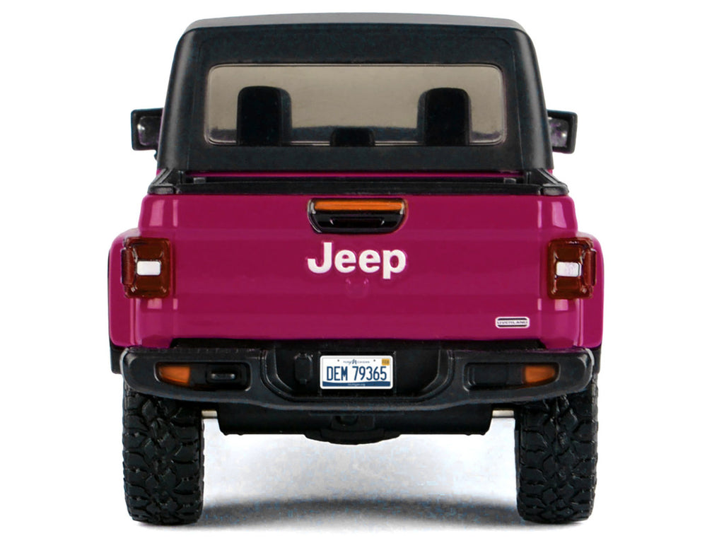2021 Jeep Gladiator Overland Pickup Truck Purple with Matt Black Top 1/24 Diecast Model Car by Motormax-3