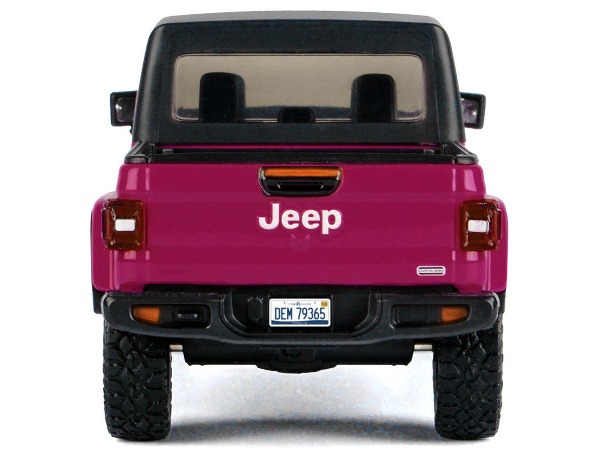 2021 Jeep Gladiator Overland Pickup Truck Purple with Matt Black Top 1/24 Diecast Model Car by Motormax-3