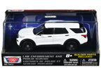 2022 Ford Police Interceptor Utility White Unmarked "Custom Builder's Kit" "Law Enforcement and Public Service" Series 1/43 Diecast Model Car by Motormax-0