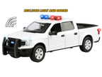 2019 Ford F-150 Lariat Crew Cab Pickup Truck White with Flashing Light Bar and Front and Rear Lights and Sounds 1/27 Diecast Model Car by Motormax-2