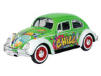 1966 Volkswagen Beetle Green with Graffiti Graphics 1/24 Diecast Model Car by Motormax-1