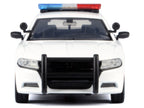 2023 Dodge Charger Pursuit Police Car Unmarked White with Flashing Light Bar Front and Rear Lights and 2 Sounds "Builder's Kit" 1/24 Diecast Model Car by Motormax-3