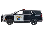2025 Chevrolet Tahoe PPV "CHP (California Highway Patrol)" Black and White with Flashing Light Bar and Front and Rear Lights and Sounds 1/24 Diecast Model Car by Motormax-3