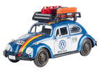 1966 Volkswagen Beetle Off Road #1718 Blue Metallic and White with German Flag Stripes and Roof Rack Accessories 1/24 Diecast Model Car by Motormax-1