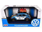 1966 Volkswagen Beetle Off Road #1718 Blue Metallic and White with German Flag Stripes and Roof Rack Accessories 1/24 Diecast Model Car by Motormax-2