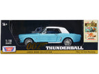1964 1/2 Ford Mustang Light Blue with White Top James Bond 007 "Thunderball" (1965) Movie "James Bond Collection" Series 1/18 Diecast Model Car by Motormax-2