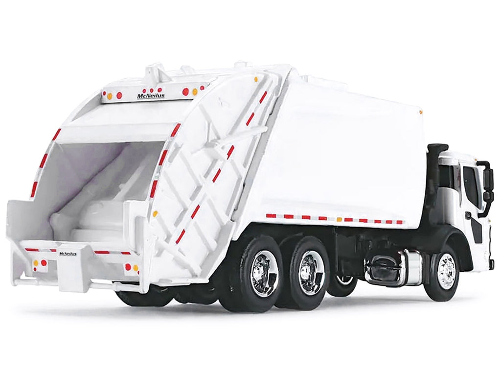 Mack LR with McNeilus Rear Load Refuse Body White 1/87 (HO) Diecast Model by First Gear-1