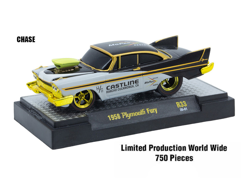 "Ground Pounders" 6 Cars Set Release 33 IN DISPLAY CASES Limited Edition 1/64 Diecast Model Cars by M2 Machines-1