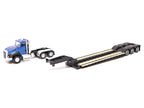 CAT Caterpillar CT660 Day Cab Tractor Blue Metallic with Lowboy Trailer and CAT 315C L Hydraulic Excavator Yellow 1/87 (HO) Diecast Model by Diecast Masters-1