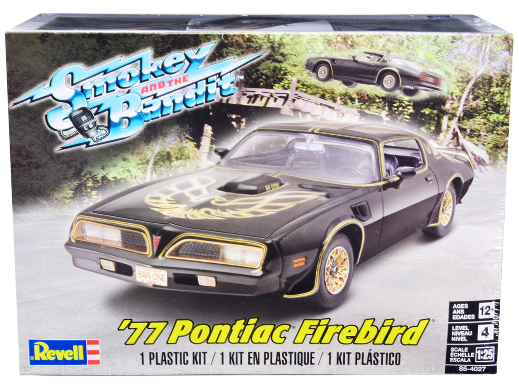 Level 4 Model Kit 1977 Pontiac Firebird "Smokey and the Bandit" (1977) Movie 1/25 Scale Model Car by Revell-0