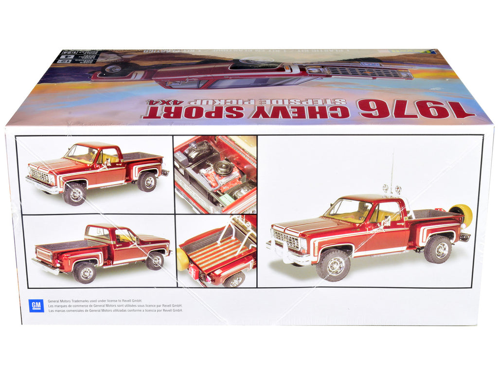 Level 4 Model Kit 1976 Chevrolet Sports Stepside 4x4 Pickup Truck 1/24 Scale Model by Revell-1