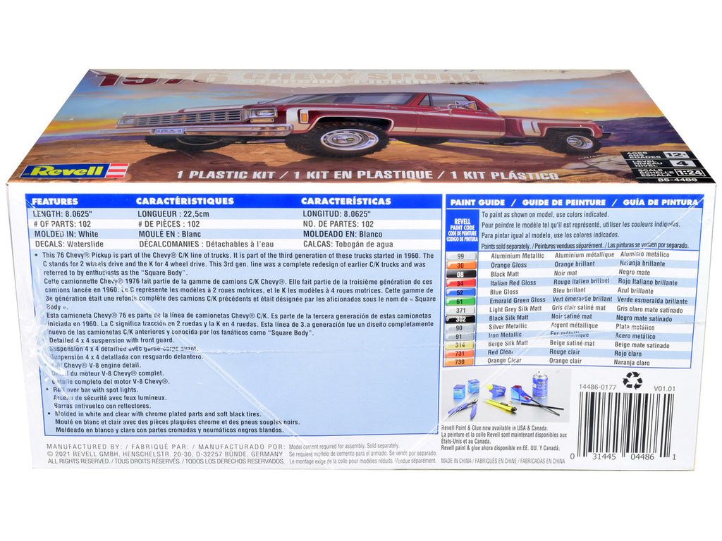 Level 4 Model Kit 1976 Chevrolet Sports Stepside 4x4 Pickup Truck 1/24 Scale Model by Revell-2