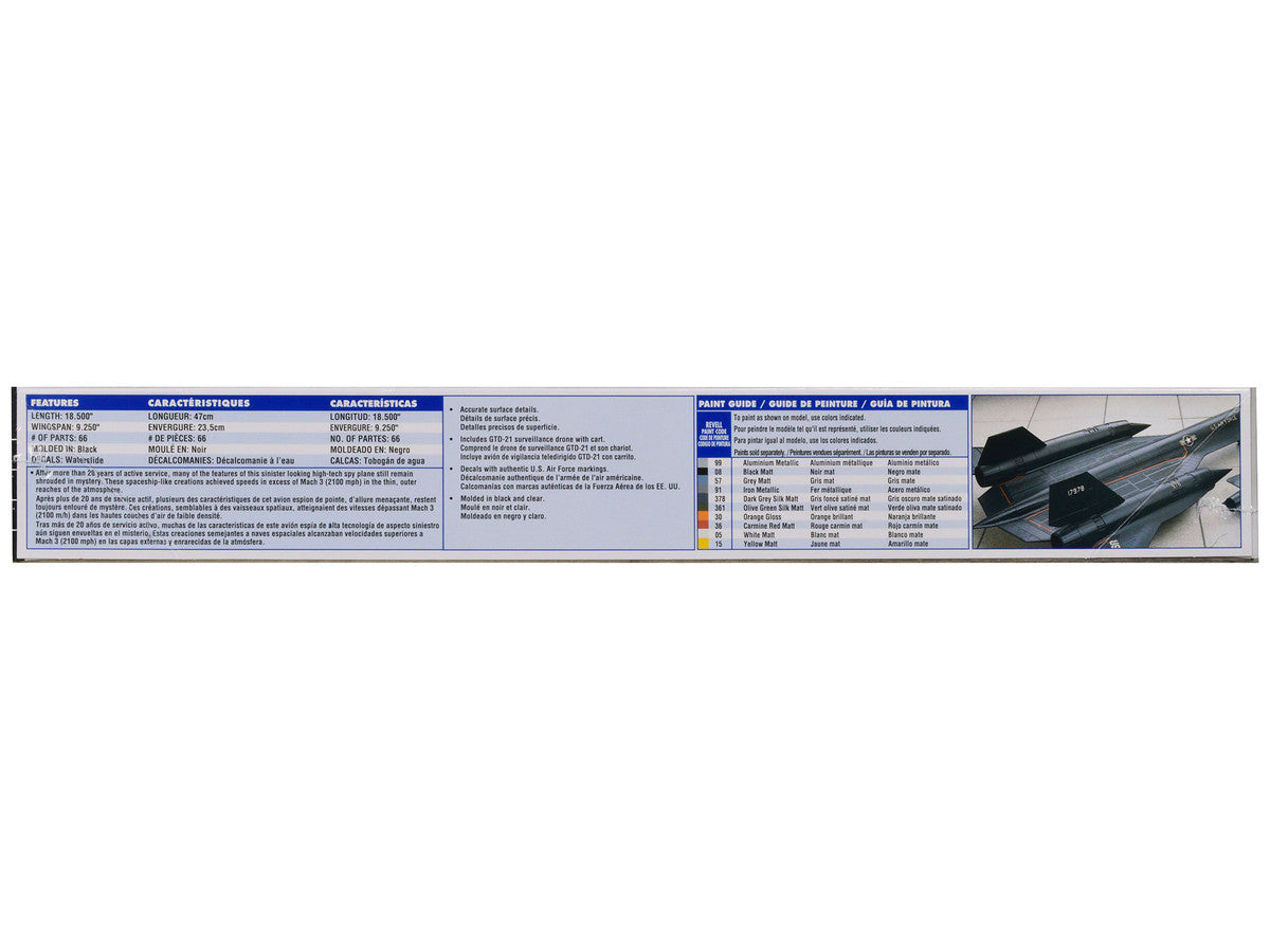 Level 4 Model Kit Lockheed SR-71 Blackbird Reconnaissance Aircraft 1/72 Scale Model by Revell-3