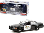 2008 Ford Crown Victoria Police Interceptor Black and White CHP "California Highway Patrol" "Hot Pursuit" Series 1/24 Diecast Model Car by Greenlight-0