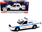 2008 Ford Crown Victoria Police Interceptor "CAPS" White with Blue Stripes "Chicago Police Department" "Hot Pursuit" Series 1/24 Diecast Model Car by Greenlight