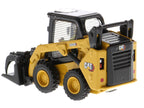 CAT Caterpillar 242D3 Wheeled Skid Steer Loader with Work Tools and Operator Yellow "High Line Series" 1/50 Diecast Model by Diecast Masters-3