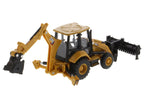 CAT Caterpillar 420 XE Backhoe Loader with Work Tools Yellow 1/64 Diecast Model by Diecast Masters-3