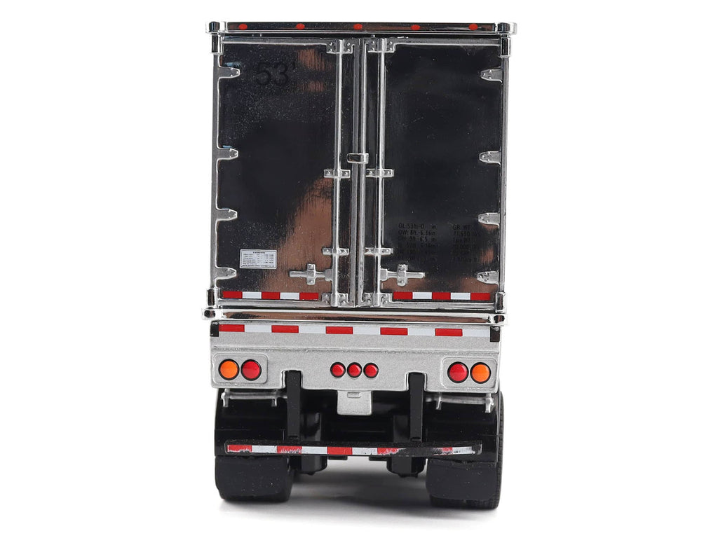 Peterbilt 579 UltraLoft Truck Tractor Black Metallic with "CAT Caterpillar" Mural Trailer "Transport Series" 1/50 Diecast Model by Diecast Masters