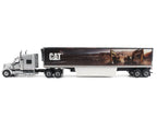 International Lonestar Truck with Sleeper Silver Metallic with "CAT Caterpillar" Mural Trailer "Transport Series" 1/50 Diecast Model by Diecast Masters