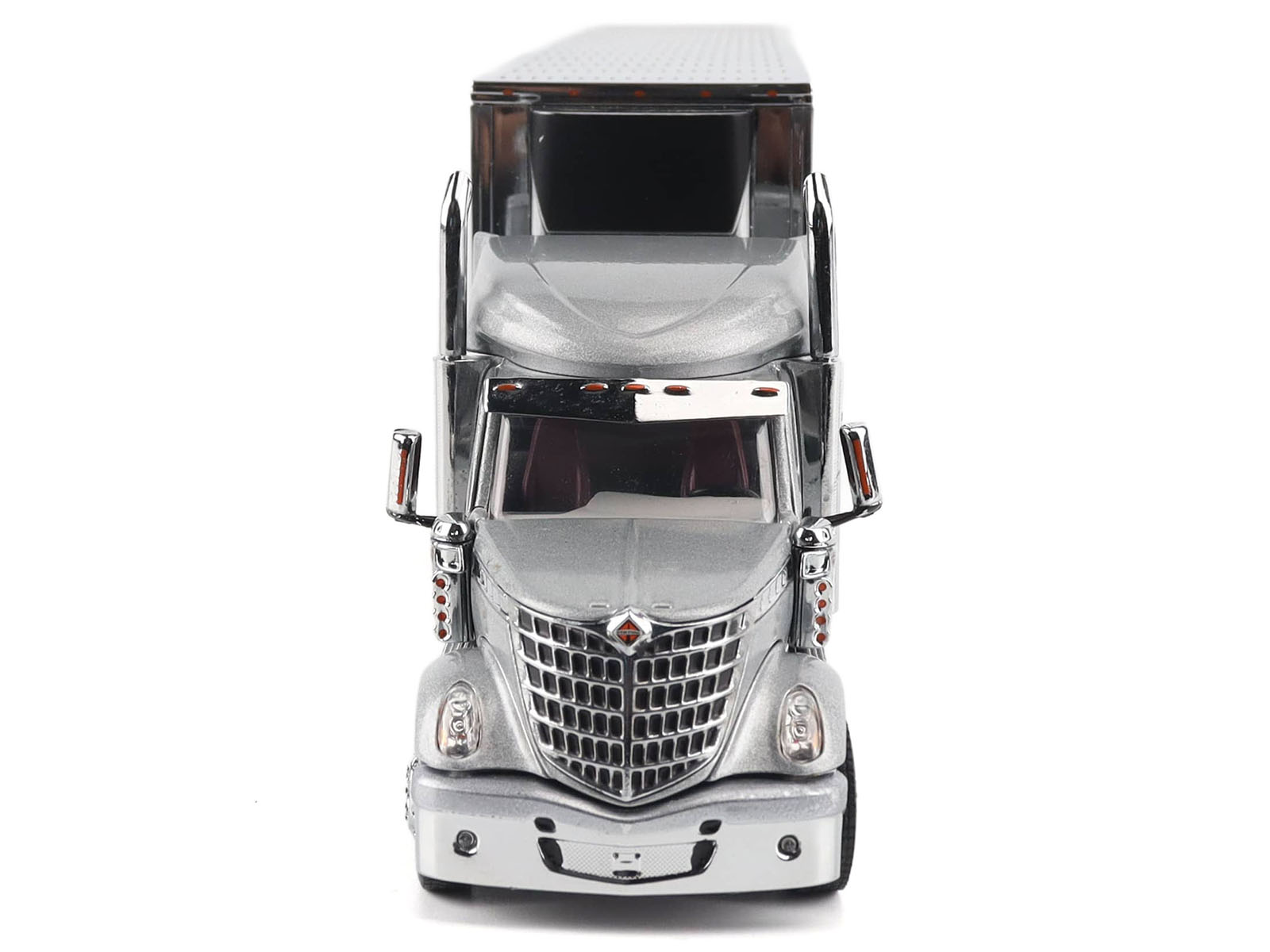 International Lonestar Truck with Sleeper Silver Metallic with "CAT Caterpillar" Mural Trailer "Transport Series" 1/50 Diecast Model by Diecast Masters