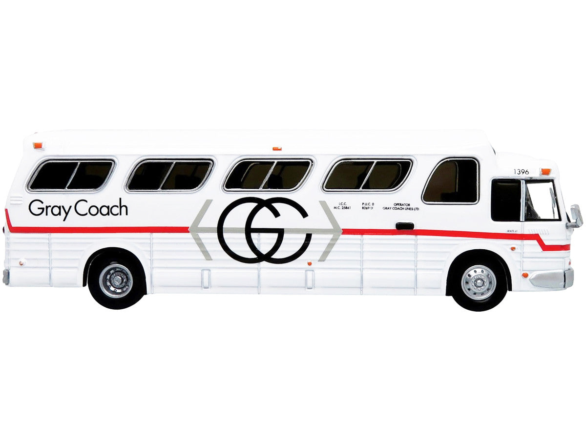 1966 GM PD4107 "Buffalo" Coach Bus "Gray Coach" Destination: "Pearson Airport" Toronto (Ontario Canada) "Vintage Bus & Motorcoach Collection" 1/87 Diecast Model by Iconic Replicas-1