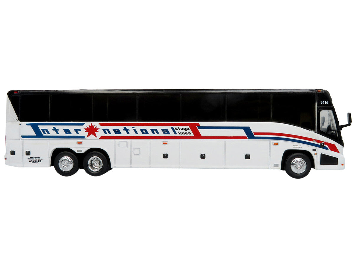 MCI J4500 Coach Bus "International Stage Lines" White "The Bus & Motorcoach Collection" Limited Edition to 504 pieces Worldwide 1/87 (HO) Diecast Model by Iconic Replicas-1