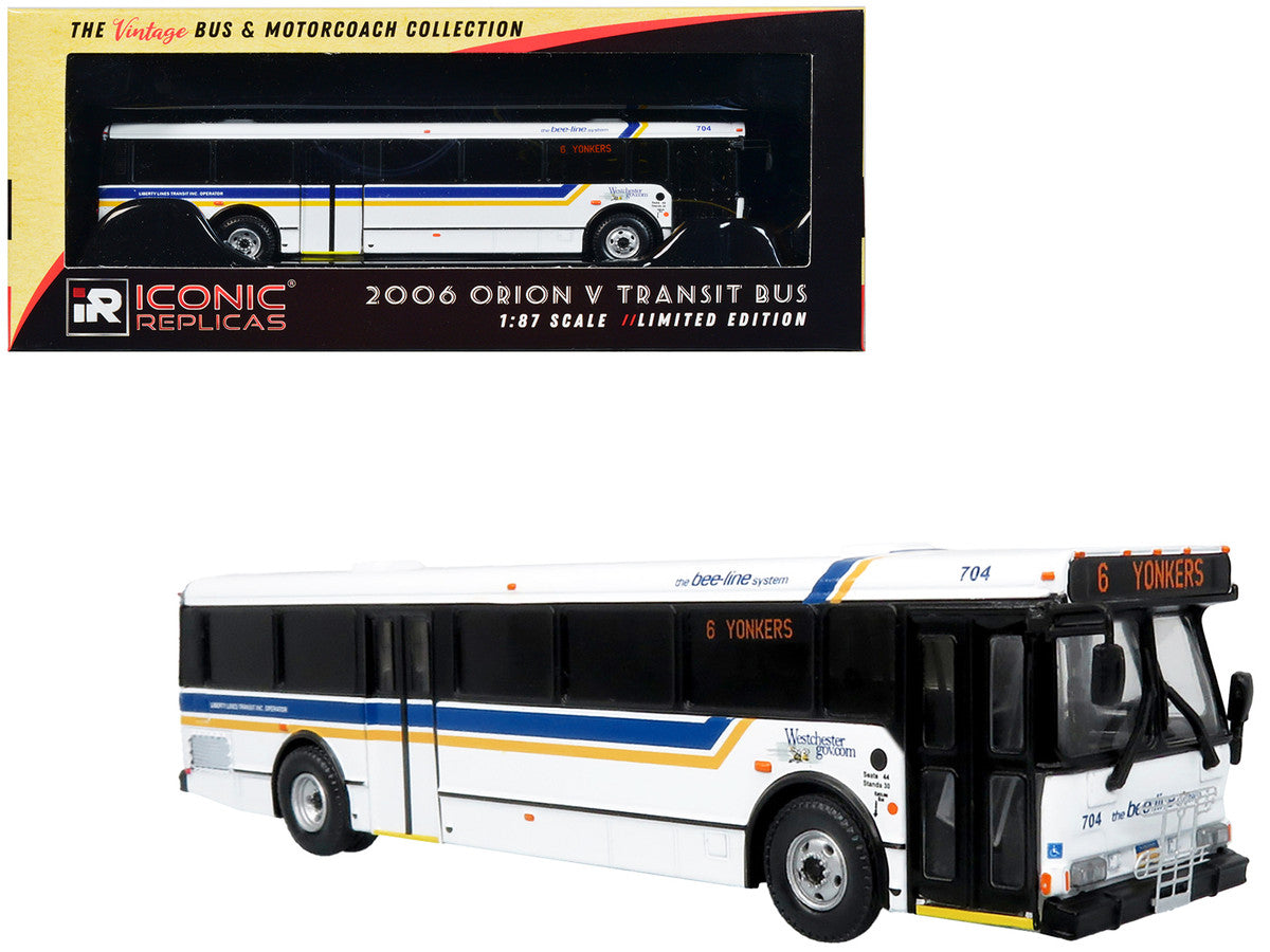 2006 Orion V Transit Bus Westchester NY Bee-Line "6 Yonkers" Limited Edition "The Vintage Bus and Motorcoach Collection" 1/87 (HO) Diecast Model by Iconic Replicas-2