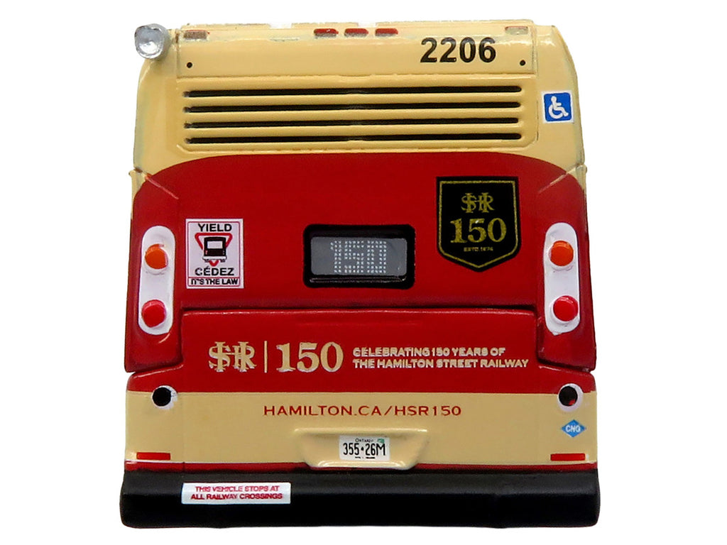 Nova Bus LFS HEV Transit Bus "Hamilton Street Railway 150th Anniversary" Cream and Red "The Bus & Motorcoach Collection" Limited Edition to 504 pieces Worldwide 1/87 (HO) Diecast Model by Iconic Replicas-3